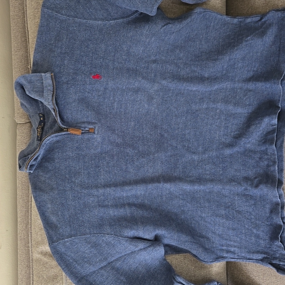 Ralph Lauren / Polo Royal Heathered Blue Quarter-Zip Sweater
